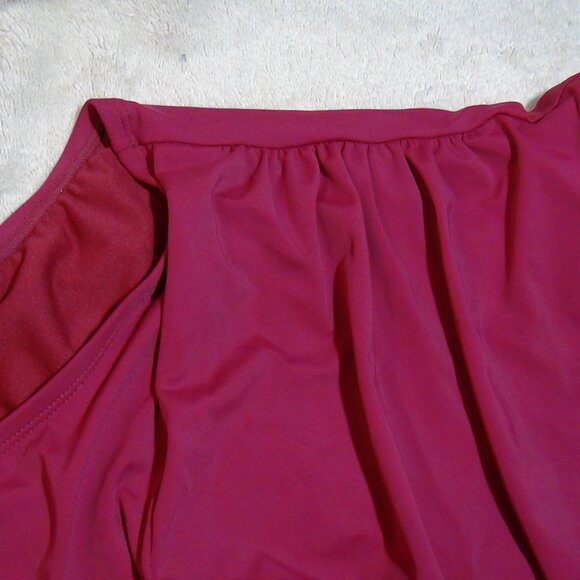 Shade & Shore Women's One Shoulder Twist Cut-out One Piece Swimsuit Purple M L - Picture 9 of 16